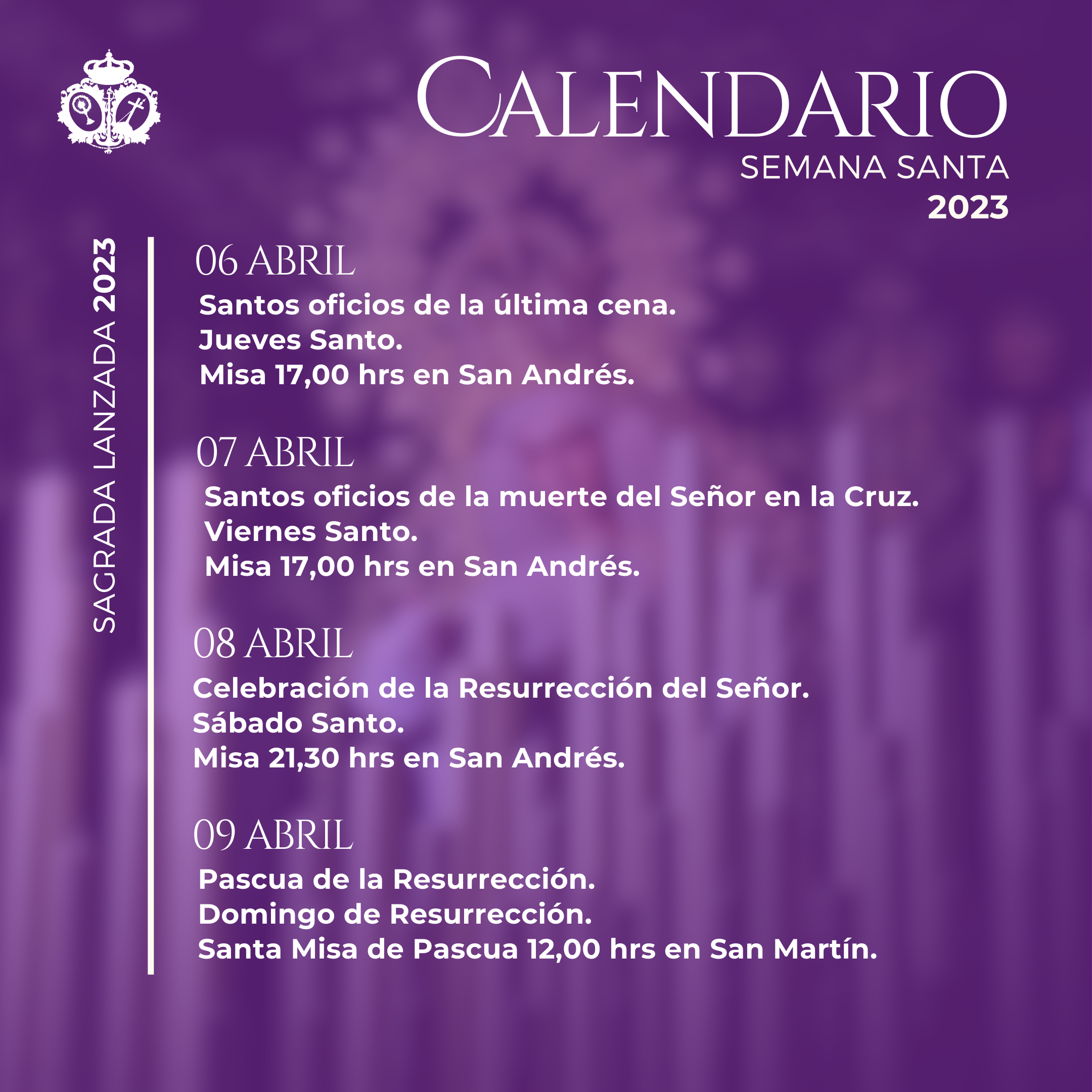 Agenda 20232 Sagrada Lanzada