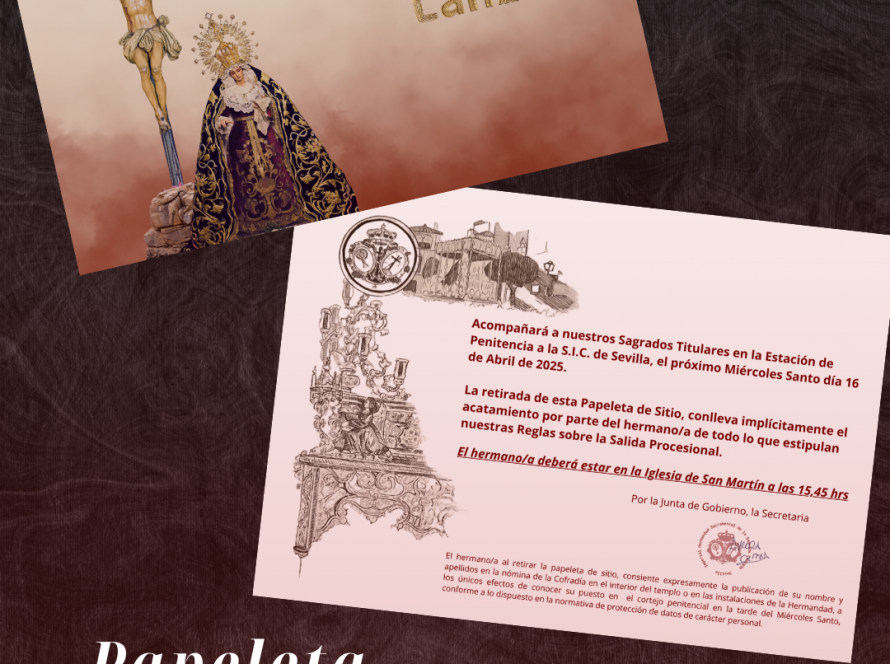 Papeleta sitio 2025 Sagrada Lanzada